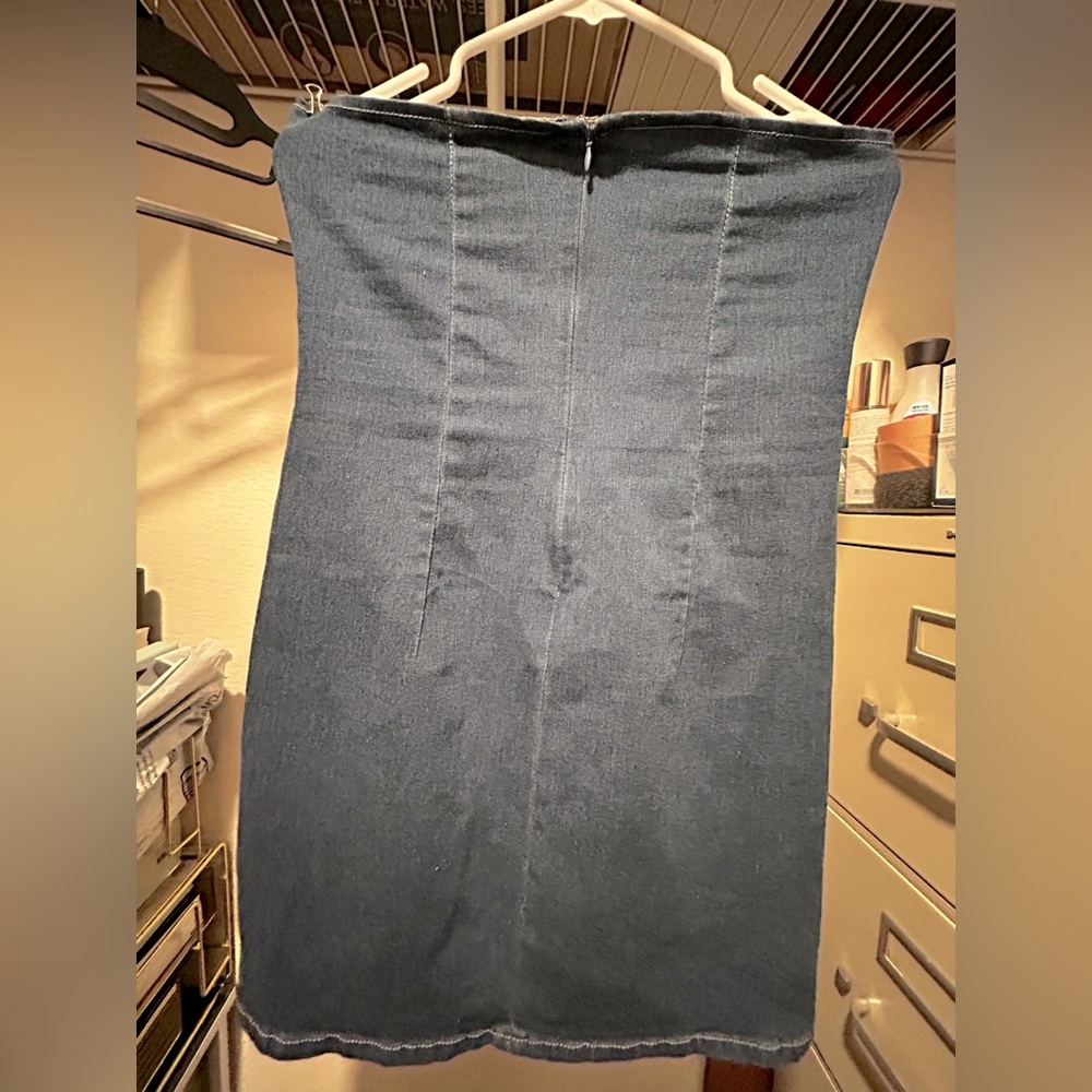 Medium Strapless Denim MiniDress
